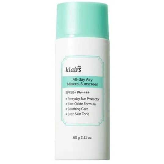 Klairs All‑day Airy Mineral Sunscreen SPF50+ PA++++(5 pcs) 2 Klair-All‑day-Airy-Mineral-Sunscreen-SPF50+-PA